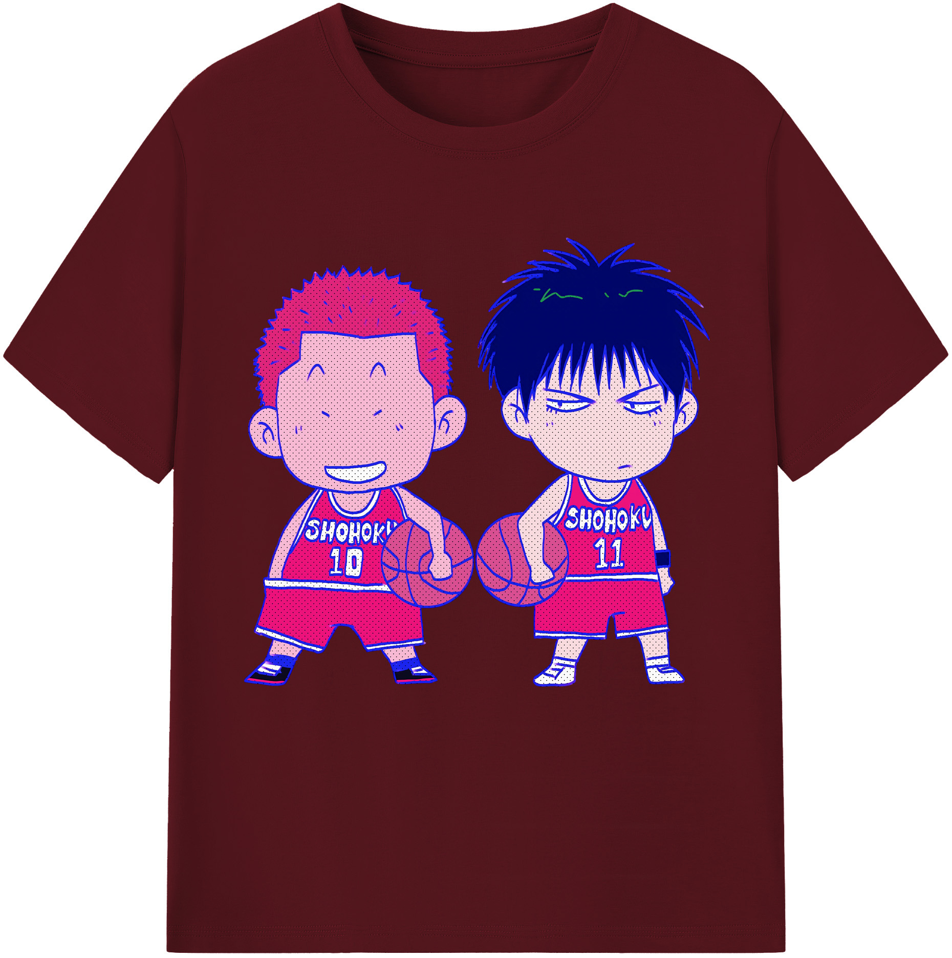 SLAM DUNK／スラムダンク 綿100％半袖Tシャツ（フロントプリント）